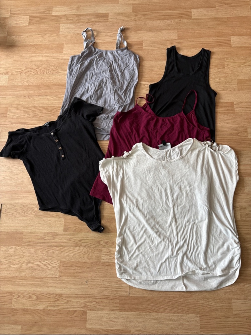 Ambiance Women's Camisole & Top Mix - Black, Gray, Burgundy, White